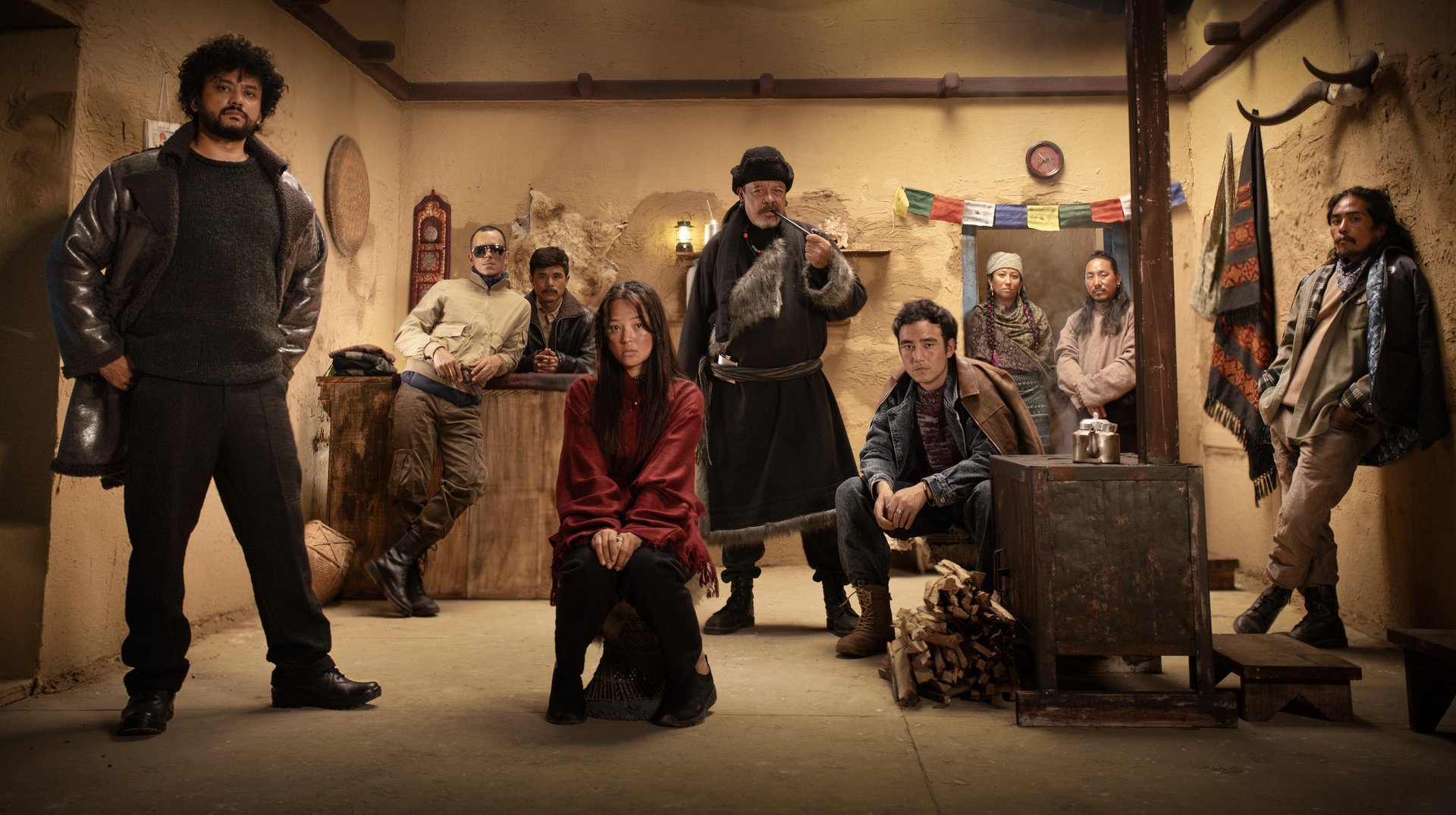 Cast of The Himalayan Gold, a feature film by Chhayalaya Films